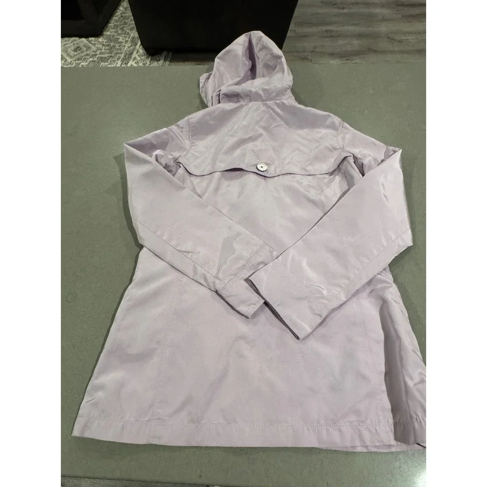 Lands End Kids‎ Girls Lavender Hooded Lightweight Rain Jacket Size L